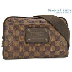 Louis Vuitton Damier Bum Bag Brooklyn Belt Body Waist Hip Pouch Black